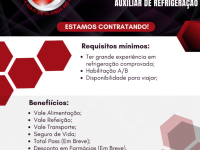 VAGAS REFRIGERAÇÃO